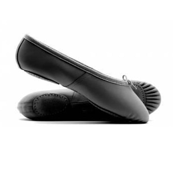 Katz Black Leather Split Sole Ballet Shoes