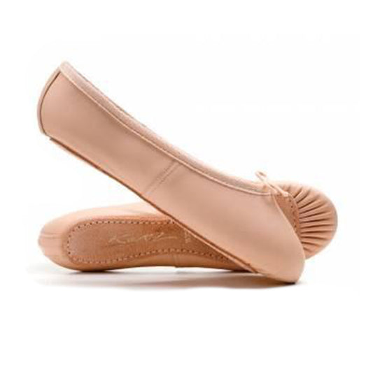 Katz Pink Leather Full Sole Ballet Shoesl