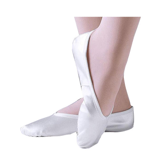 1st Position White Satin Full Sole Ballet Shoes - TheShoeZoo